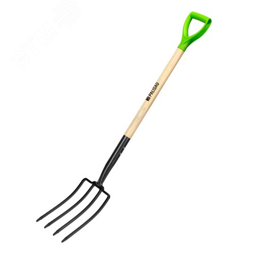 Изображение товара Вилы 4-рогие, огородные, кованые, 195х295х1165 мм, деревянный лакированный черенок (шт)