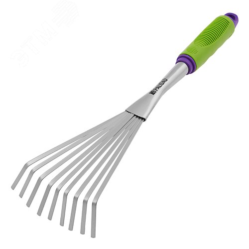 Изображение товара Грабли веерные 9-зубые, 130х420 мм, стальные, пластиковая рукоятка (шт)