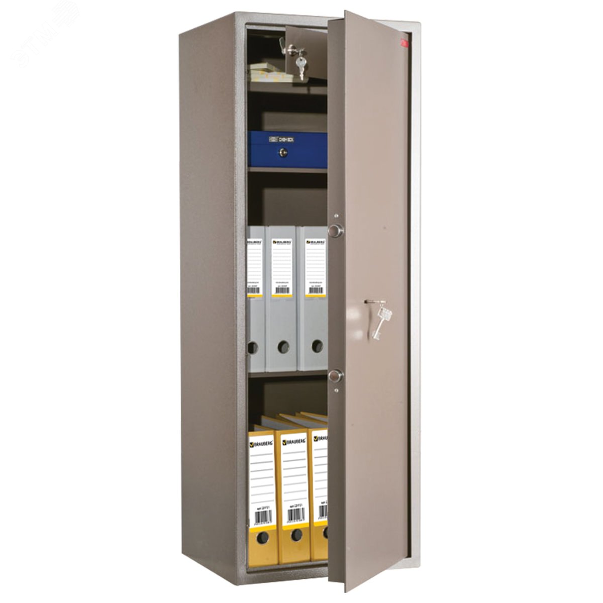 Изображение товара Сейф ''ТМ-120Т'' (в1200 х ш440 х г355 мм, 52 кг), ключевой замок, трейзер, 2 полки (шт)