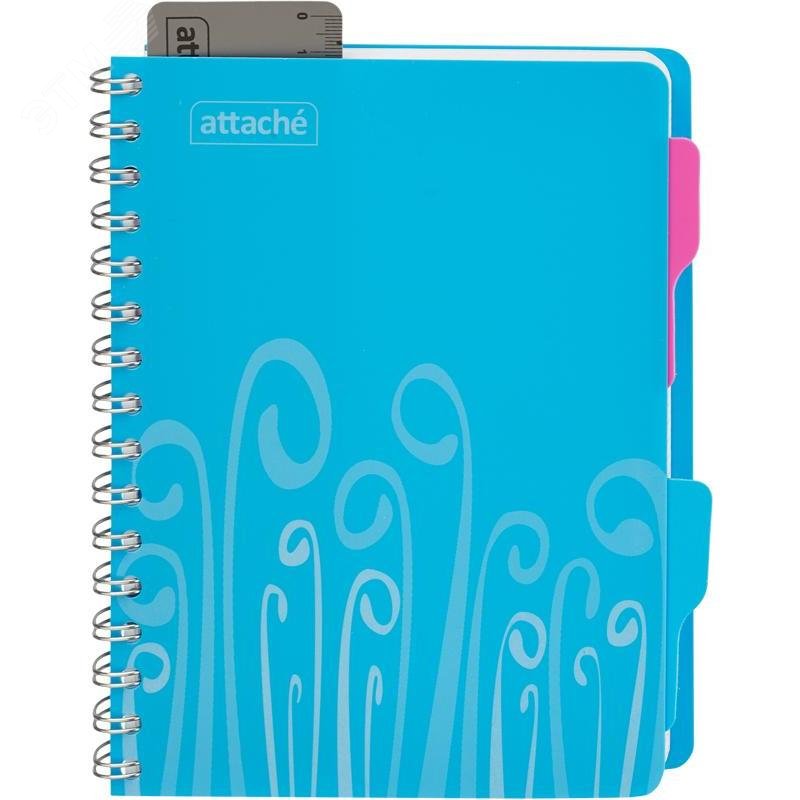Изображение товара Бизнес-тетрадь Attache Fantasy А5 140 листов голубая в клетку на спирали 2 разделителя (165х205 мм) (шт)