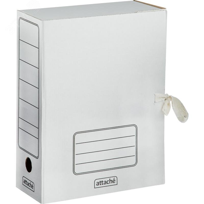 Изображение товара Короб архивный на 2-х завязках Attache А4 100 мм (244х316 мм) гофрокартон до 1000 листов (5 штук в упаковке) (упак)