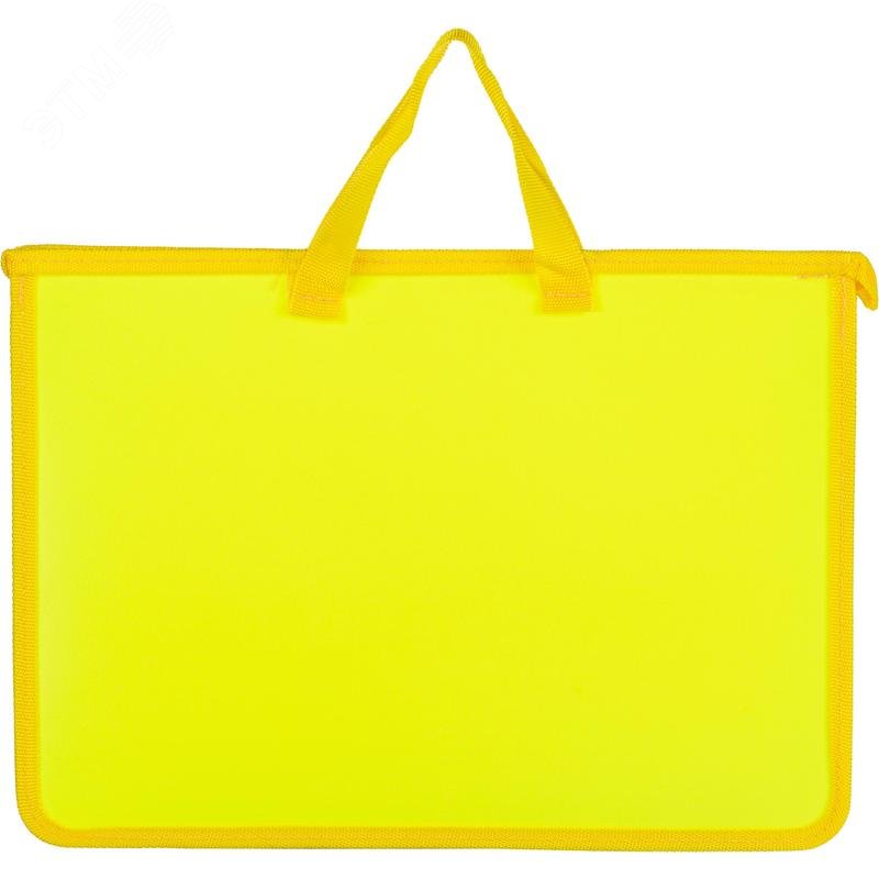 Изображение товара Папка-портфель пластиковая Attache Neon А4+ желтая (34x24.5 см, 1 отделение) (шт)
