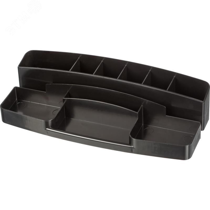 Изображение товара Подставка-органайзер для канцелярских принадлежностей Attache Office 10 отделений черная 9,5 х 25 х 6 см (шт)