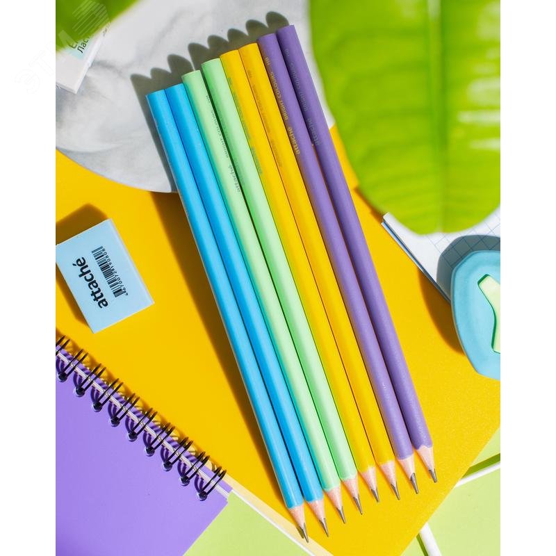 Изображение товара Карандаш чернографитный HB Attache Bright Colors заточенный трехгранный желтый корпус (шт)