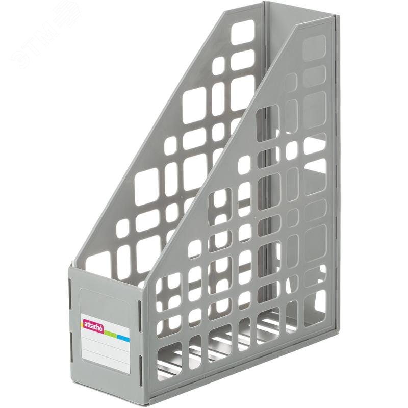 Изображение товара Лоток вертикальный для бумаг 85 мм Attache пластиковый серый (шт)