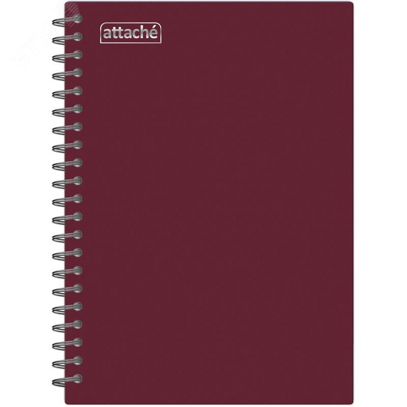 Изображение товара Бизнес-тетрадь Attache А5 80 листов бордовая в клетку на спирали (210х150 мм) (шт)
