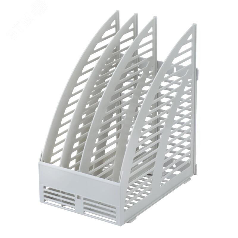 Изображение товара Лоток вертикальный для бумаг 160 мм Attache пластиковый серый 3 отделения (шт)