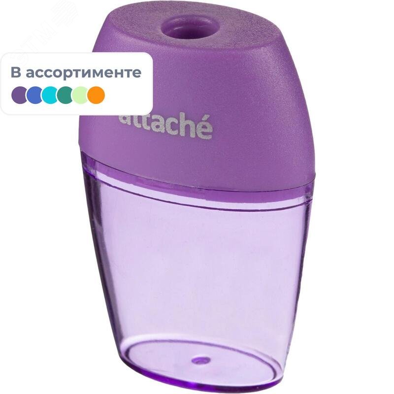 Изображение товара Точилка для карандашей Attache Bright Colours пластиковая с контейнером (шт)