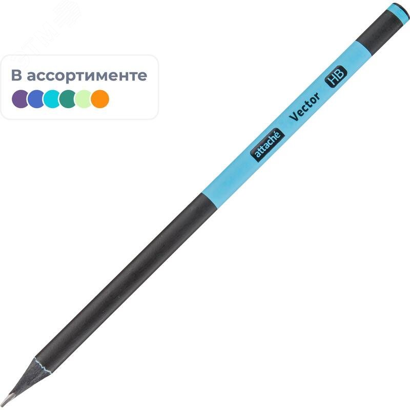 Изображение товара Карандаш чернографитный деревянный HB Attache Vector заточенный трехгранный (шт)