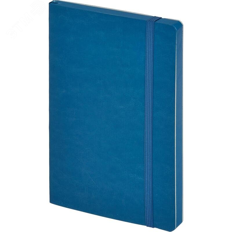 Изображение товара Ежедневник недатированный Attache Flex искусственная кожа Soft Touch А5 136 листов синий с фиксирующей резинкой (синий обрез) (шт)