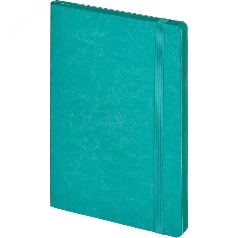 Изображение товара Ежедневник недатированный Attache Flex искусственная кожа Soft Touch А5 136 листов бирюзовый с фиксирующей резинкой (бирюзовый обрез) (шт)