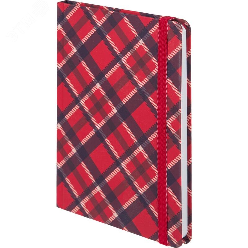 Изображение товара Ежедневник недатированный Attache Tartan 7БЦ Soft Touch А5 128 листов красный с фиксирующей резинкой (шт)