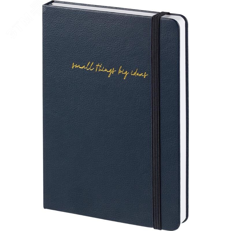 Изображение товара Ежедневник недатированный Attache Small thinks big ideas искусственная кожа А5 136 листов синий с фиксирующей резинкой (шт)