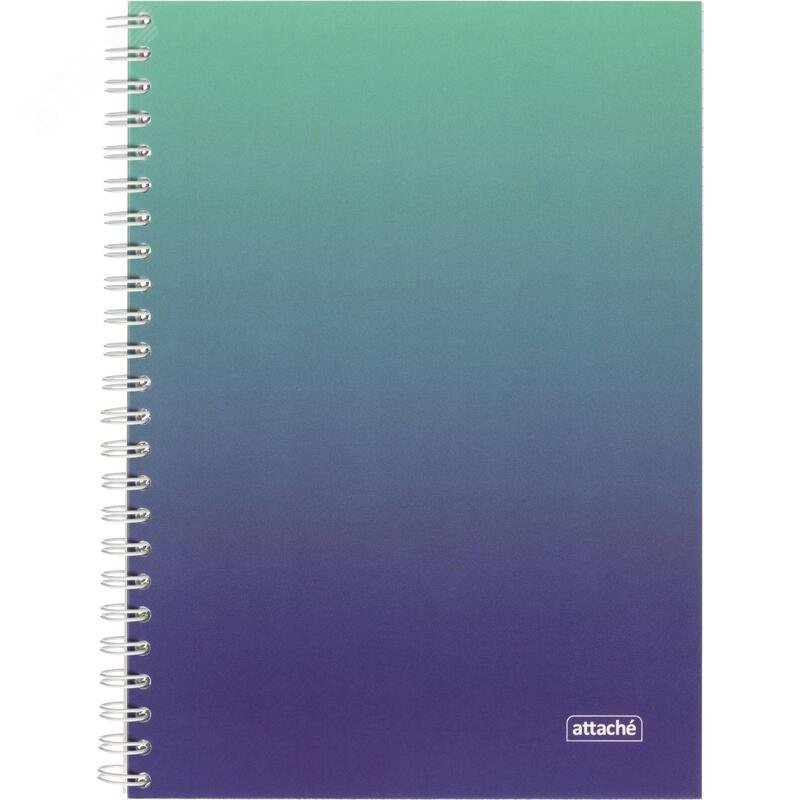 Изображение товара Бизнес-тетрадь Attache Градиент А5 96 листов бирюзовая в клетку гребень УФ-лак (204х146 мм) (шт)