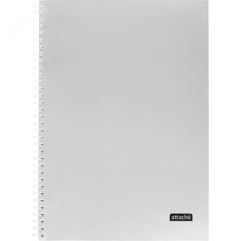 Изображение товара Бизнес-тетрадь Attache А4 96 листов в клетку на спирали (обложка серебристая, тиснение фольгой) (шт)