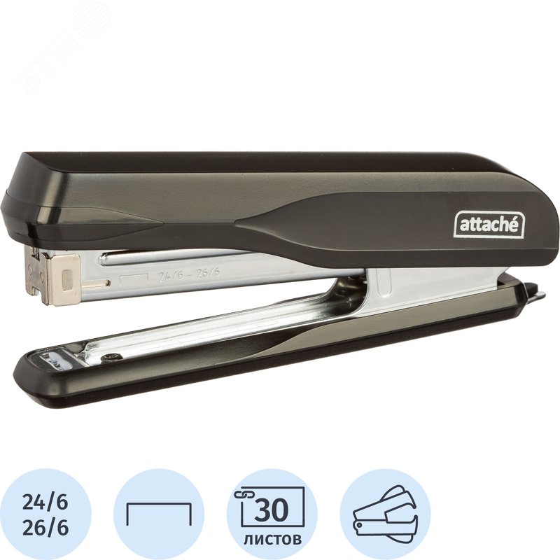 Изображение товара Степлер Attache MSBK2430 до 30 листов черный
