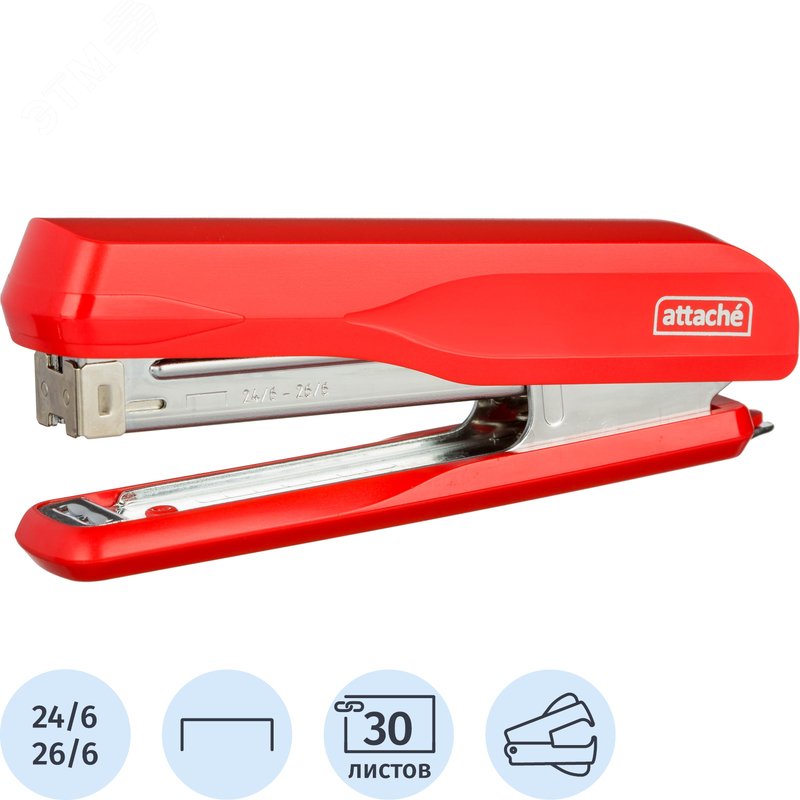 Изображение товара Степлер Attache MSR2430 до 30 листов красный высочайшее качество надежность