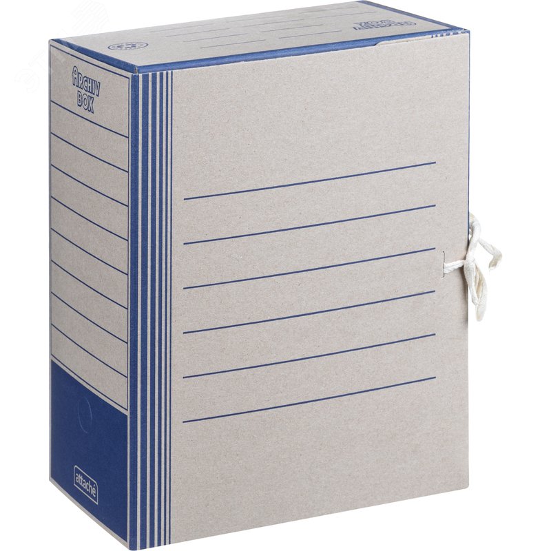 Изображение товара Короб архивный на 2-х завязках Attache 150 мм картон до 1500 листов синий (шт)