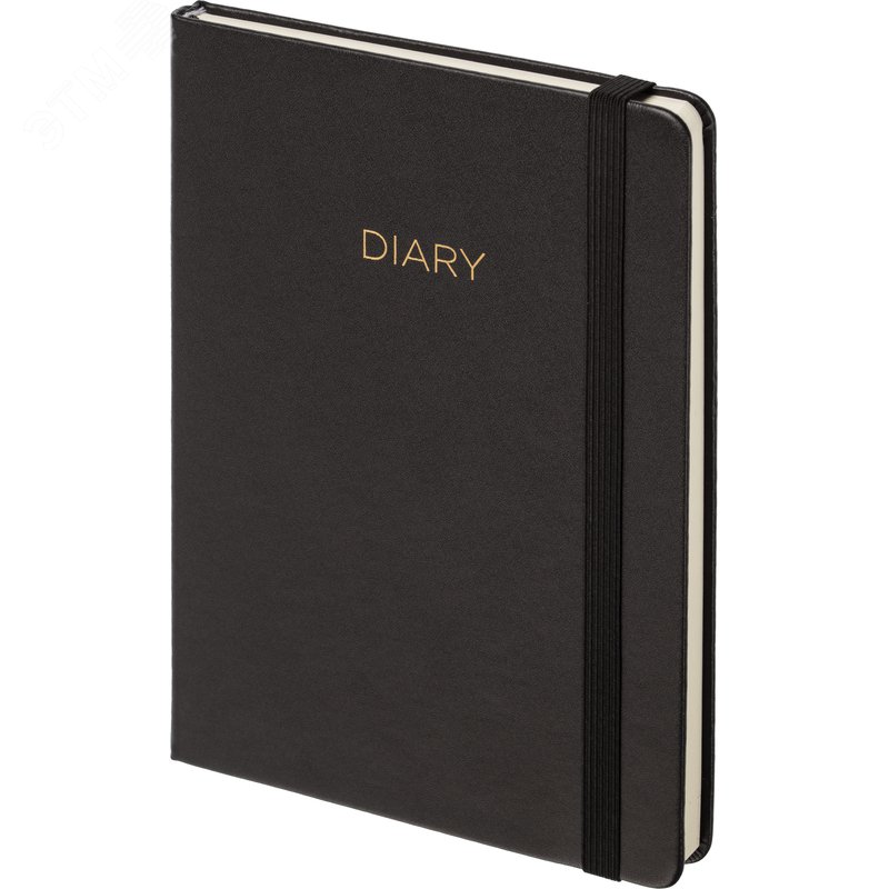 Изображение товара Ежедневник недатированный Attache Dairy искусственная кожа А5 136 листов чёрный с фиксирующей резинкой (шт)
