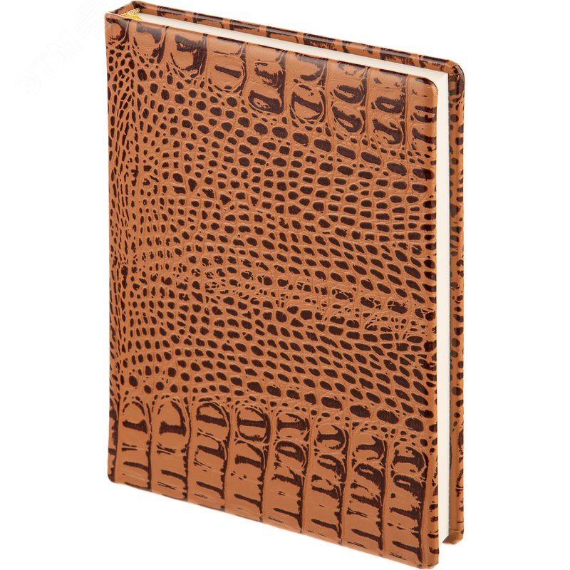 Изображение товара Ежедневник недатированный Attache Caiman bicolor натуральная кожа А5 160 листов коричневый (шт)