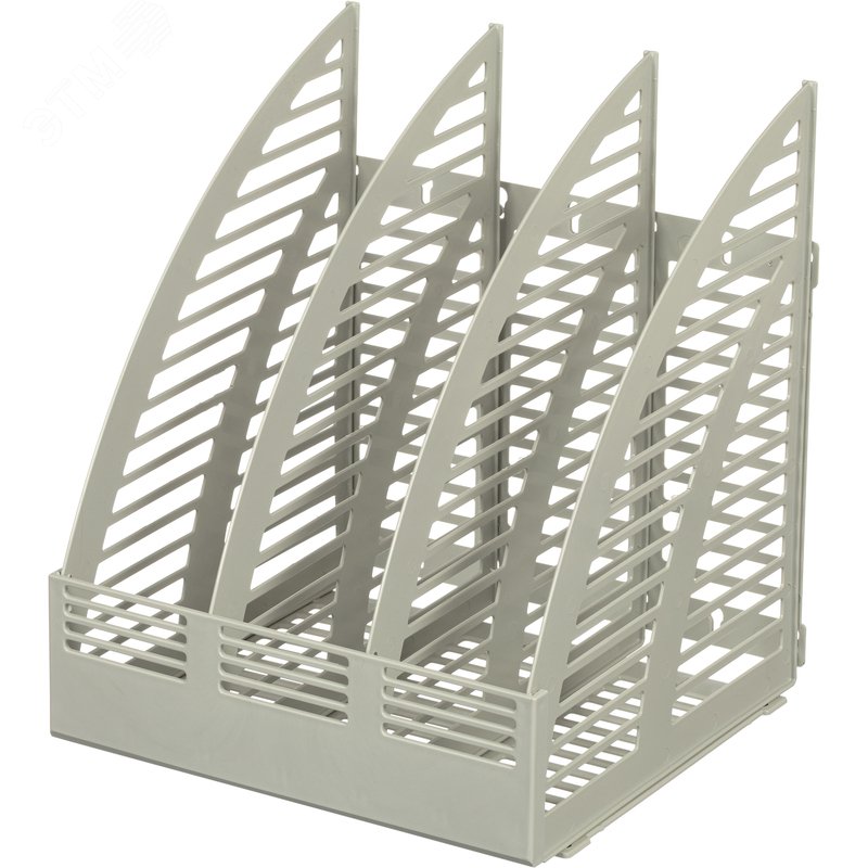 Изображение товара Лоток вертикальный для бумаг 240 мм Attache пластиковый серый скругленный 3 отделения (шт)