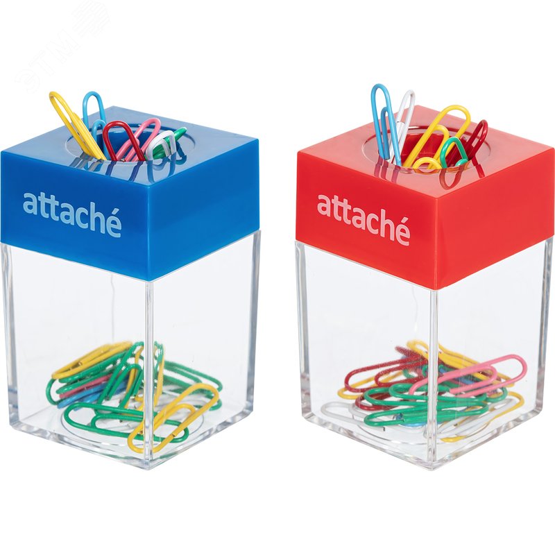 Изображение товара Магнитная скрепочница Attache пластиковая с 20 скрепками 28 мм