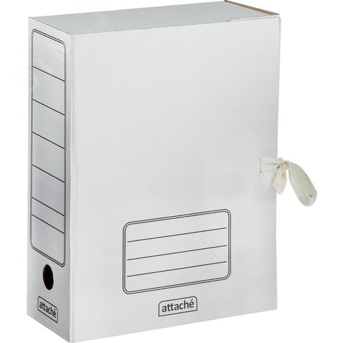 Изображение товара Короб архивный на 2-х завязках Attache А4 100 мм (244х316 мм) гофрокартон до 1000 листов (5 штук в упаковке) (упак)