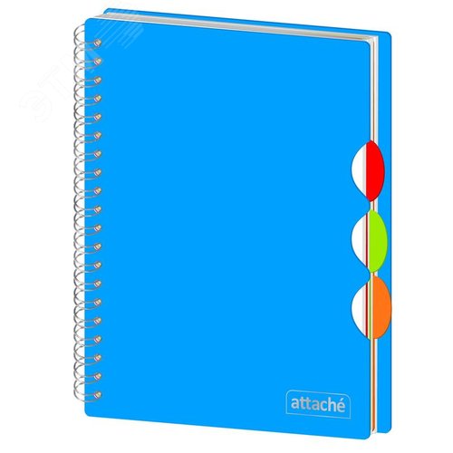 Изображение товара Бизнес-тетрадь Attache А4 100 листов голубая в клетку на спирали 3 разделителя (200х274 мм) (шт)