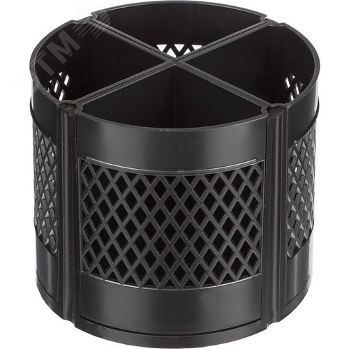 Изображение товара Подставка-органайзер для канцелярских принадлежностей Attache Квартет от 4 до 8 отделений черная 11 х 12,5 х 12,5 см вращающаяся (шт)