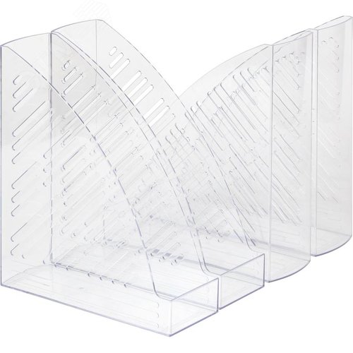 Изображение товара Лоток вертикальный для бумаг 85 мм Attache пластиковый прозрачный (4 штуки в упаковке) (упак)