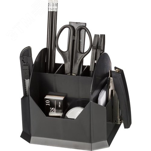 Изображение товара Набор канцелярский Attache JC848 пластиковый 15 предметов черный вращающийся (набор)