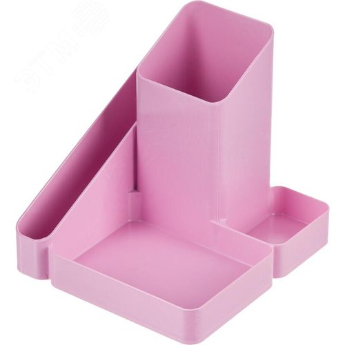 Изображение товара Подставка-органайзер для канцелярских принадлежностей Attache Акварель 4 отделения розовая 11,1 х 11,5 х 12,2 см (шт)