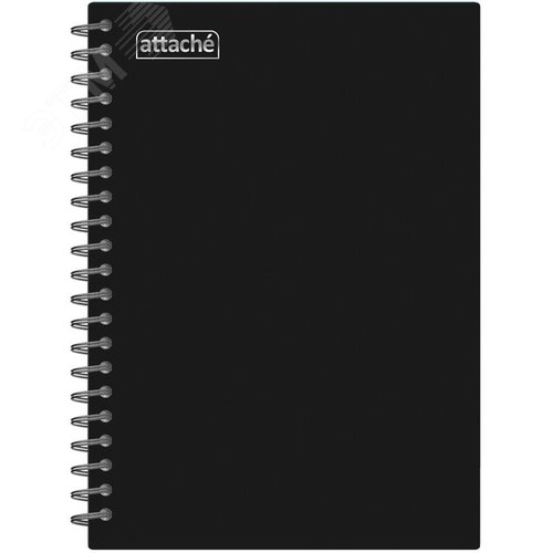 Изображение товара Бизнес-тетрадь Attache А5 80 листов черная в клетку на спирали (210х150 мм) (шт)