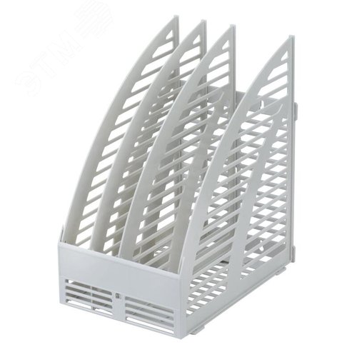 Изображение товара Лоток вертикальный для бумаг 160 мм Attache пластиковый серый 3 отделения (шт)