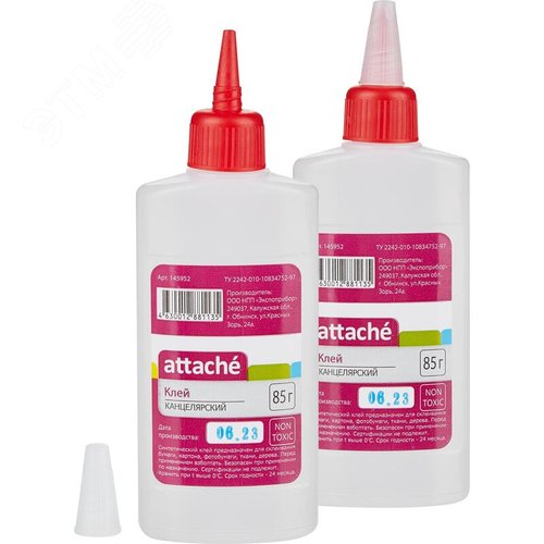 Изображение товара Клей канцелярский жидкий Attache 85 мл прозрачный пластиковый аппликатор (шт)