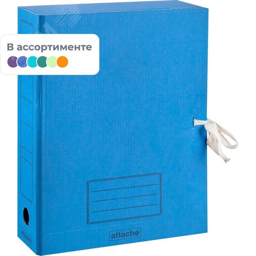 Изображение товара Короб архивный на 2-х завязках Attache А4 75 мм гофрокартон до 750 листов (шт)