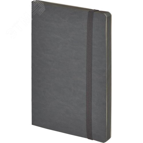 Изображение товара Ежедневник недатированный Attache Flex искусственная кожа Soft Touch А5 136 листов серый с фиксирующей резинкой (серый обрез) (шт)