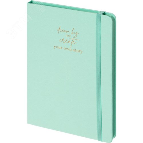 Изображение товара Ежедневник недатированный Attache Story искусственная кожа А5 136 листов мятный с фиксирующей резинкой (мятный обрез) (шт)