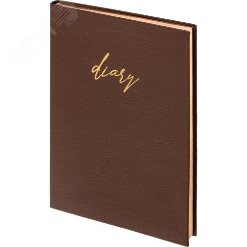 Изображение товара Ежедневник недатированный Attache искусственная кожа А5 136 листов коричневый (золотистый обрез) (шт)