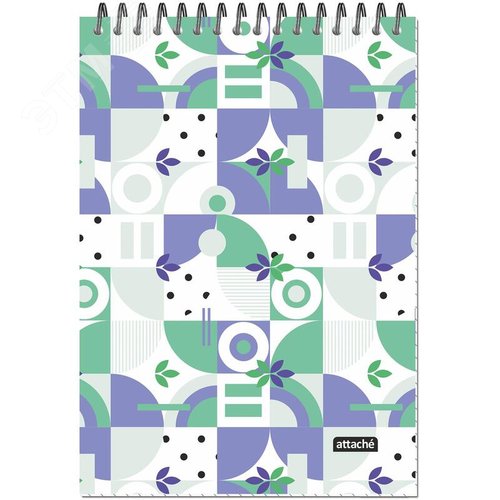 Изображение товара Блокнот Attache Яркий А5 40 листов зеленый в клетку гребень ВД-лак (146x204 мм) (шт)