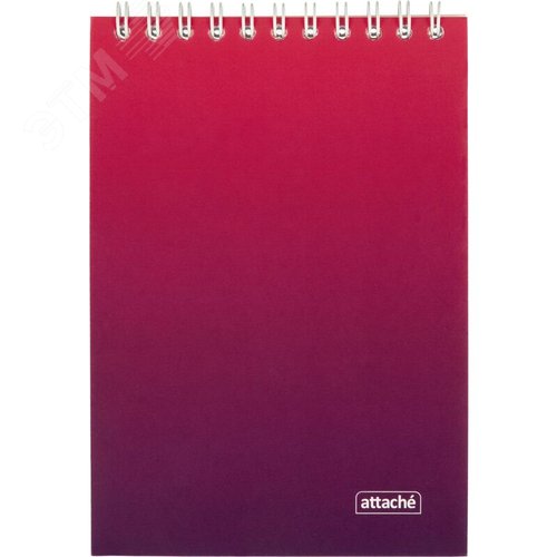 Изображение товара Блокнот Attache Градиент А6 60 листов малиновый в клетку гребень УФ-лак (102х146 мм) (шт)
