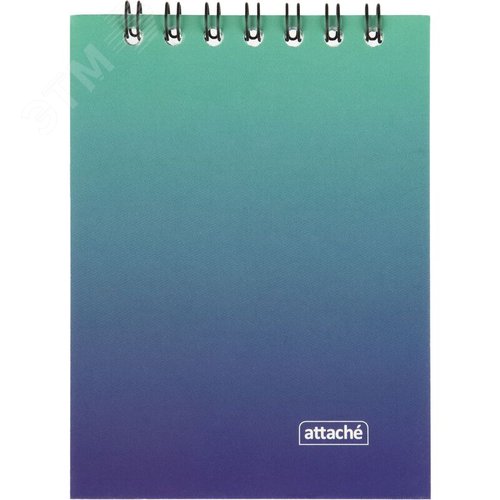 Изображение товара Блокнот Attache Градиент А7 40 листов бирюзовый в клетку гребень УФ-лак (102х74 мм) (шт)