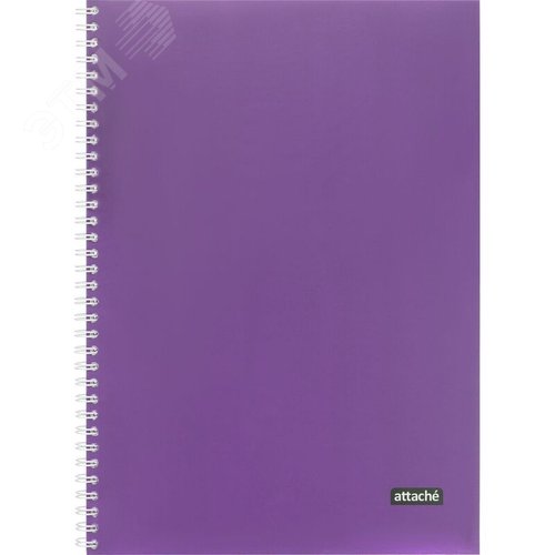 Изображение товара Бизнес-тетрадь Attache А4 96 листов в клетку на спирали (обложка фиолетовая, тиснение фольгой) (шт)