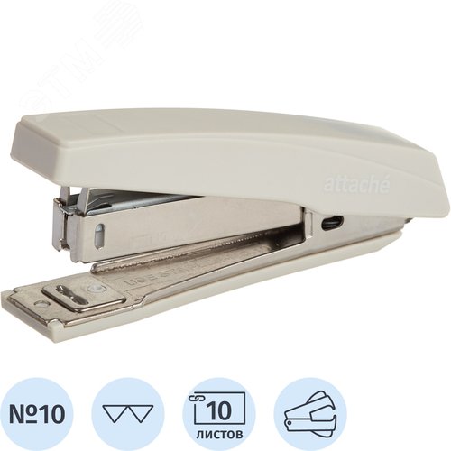 Изображение товара Степлер Attache Economy до 10 листов серый (скобы № 10, с антистеплером) (шт)
