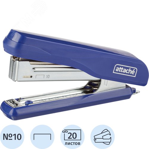 Изображение товара Степлер Attache PSBL1020 до 20 листов синий (скобы № 10, с антистеплером) (шт)