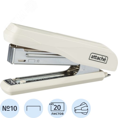 Изображение товара Степлер Attache PSW1020 до 20 листов белый (скобы № 10, с антистеплером) (шт)