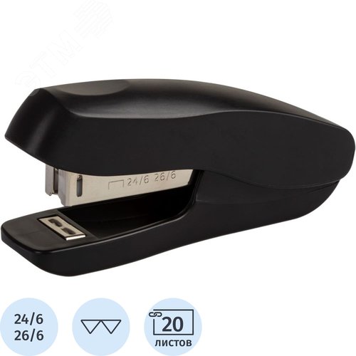 Изображение товара Степлер Attache Economy до 20 листов черный (скобы № 24/6, 26/6) (шт)
