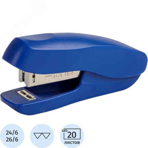 Изображение товара Степлер Attache Economy до 20 листов синий (скобы № 24/6, 26/6) (шт)