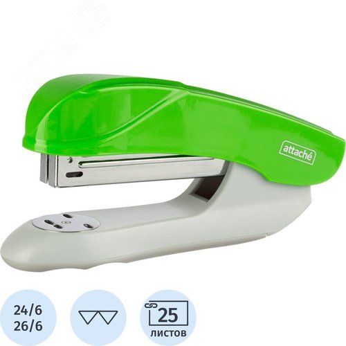 Изображение товара Степлер Attache Pulse до 25 листов зеленый (скобы № 24/6, 26/6) (шт)