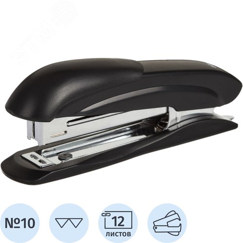 Изображение товара Степлер Attache до 12 листов черный (скобы № 10, с антистеплером) (шт)